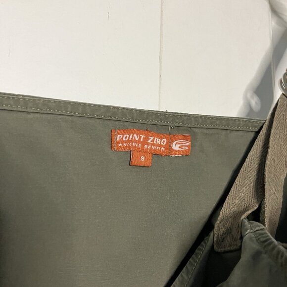 Y2K Point Zero Nicole Benisti Mini Dress Juniors 9 Green Cargo Utility - Picture 2 of 9